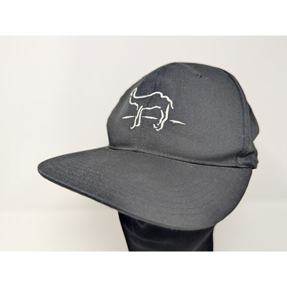Vintage Camel Black Hat Cap Snap Back Cigarettes Silver/White Logo Advertising - Picture 1 of 7